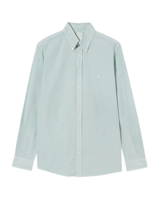 Camisa de algodón Brooks Brothers de hombre de color Blue