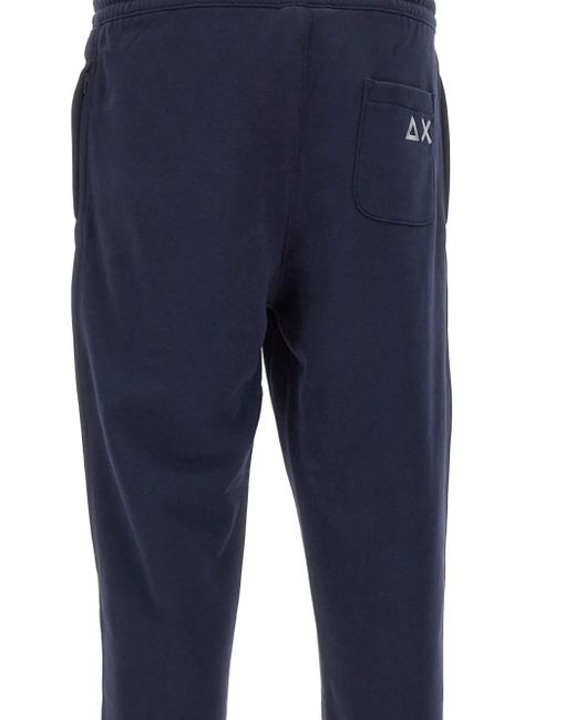 Sun 68 Blue Drawstring Cuffed Track Pants for men