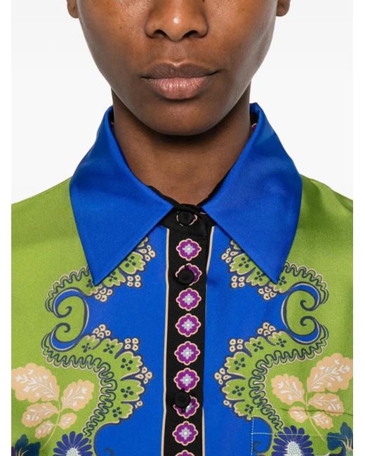 LaDoubleJ Blue Floral Buttoned Shirt