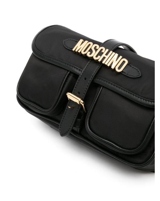 Moschino Black Umhängetasche mit Logo-Schnalle