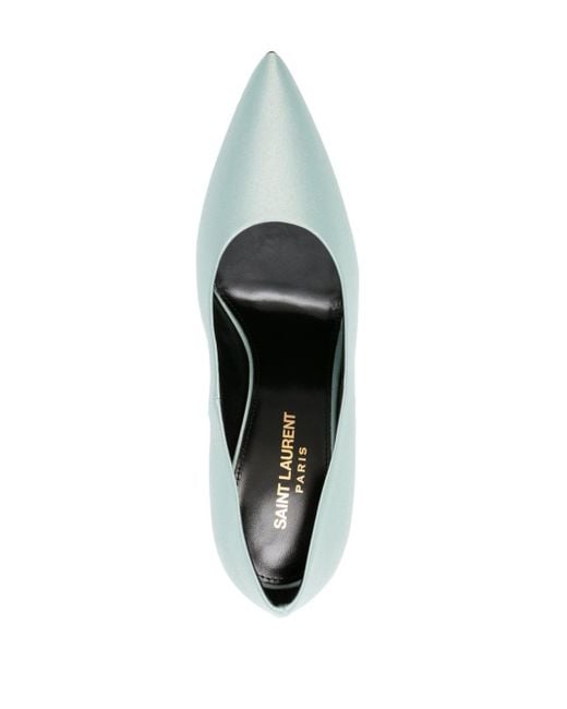 Zapatos Monceau con tacón de 115 mm Saint Laurent de color White