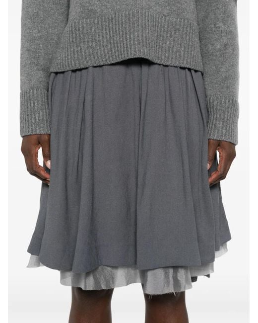 THE GARMENT Gray Tiered Pleated Skirt