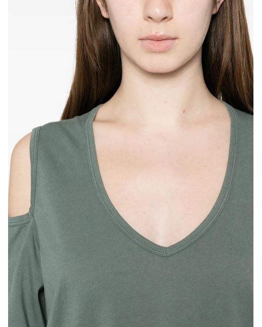 Deha Green V-Neck Cold-Shoulder Mini Dress
