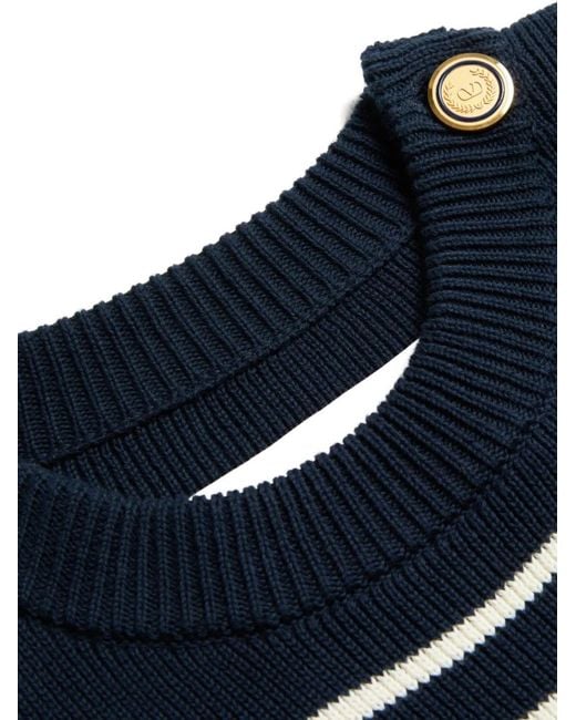 Valentino Garavani Blue Striped Sweater for men