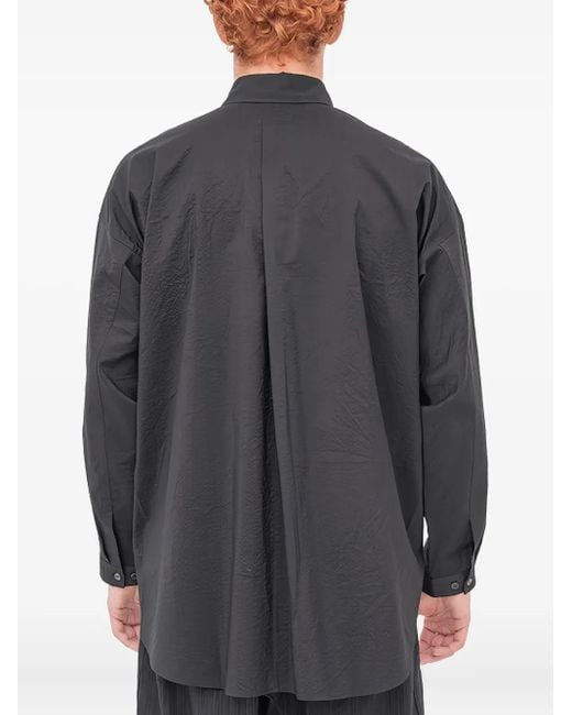 Jan Jan Van Essche Gray Concealed-Button Long-Sleeved Shirt for men