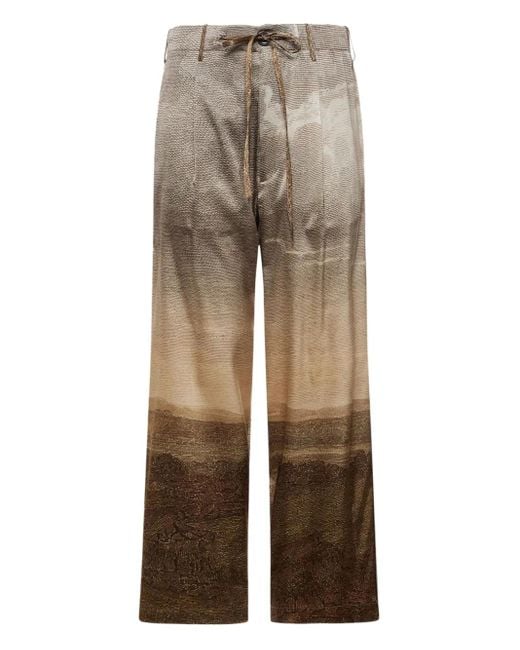Pierre Louis Mascia プリント ドローストリング パンツ Natural