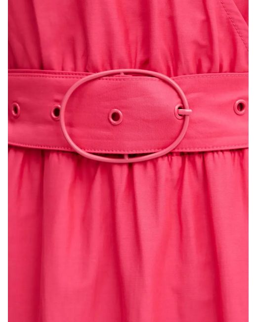 Vestido Midi Con Cinturón Morgan de color Pink