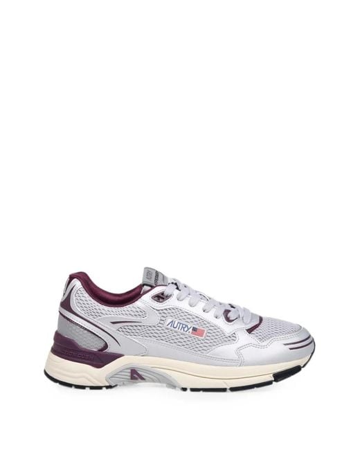 Autry White Hyperway Metallic Sneakers for men