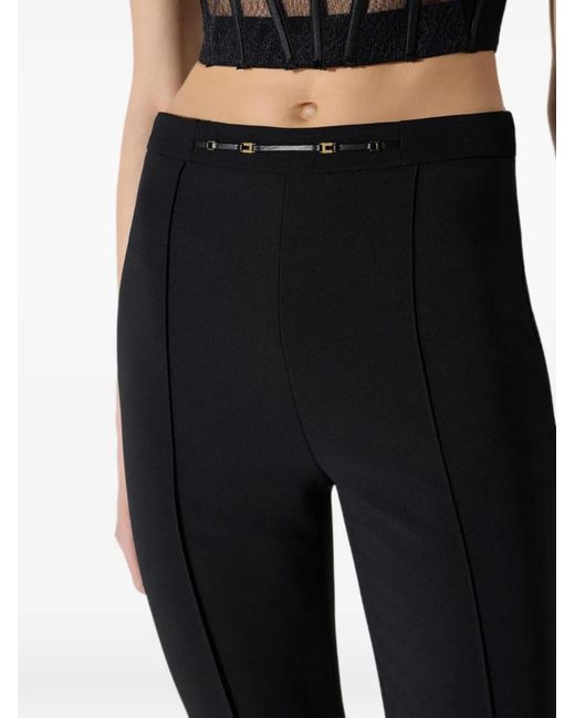 Elisabetta Franchi Blue Pantalon En Crêpe Stretch Double Couche
