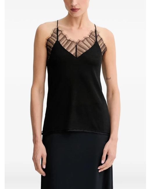 IRO Black Lace V-Neck Blouse