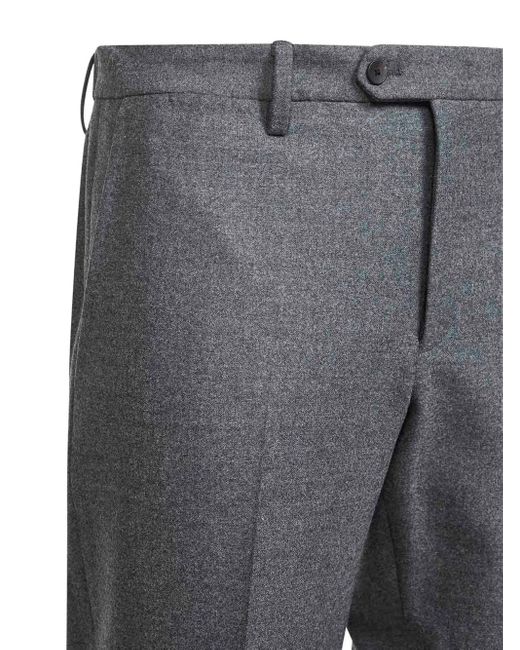 D4.0 Gray Button-Fastening Trousers for men