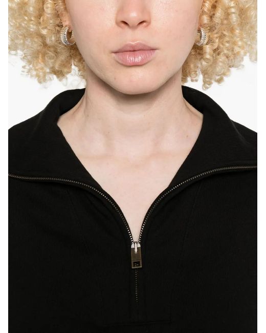 Nili Lotan Black High-Neck Zip-Up Sweatshirt