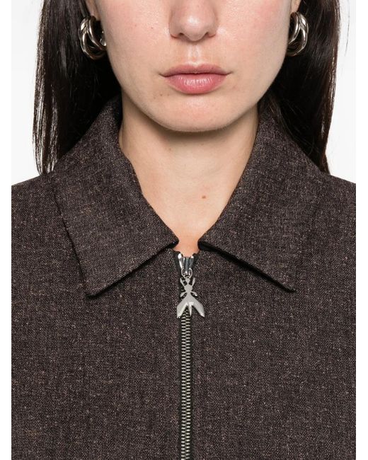 Patrizia Pepe Brown Pocket Zip-Fastening Jacket