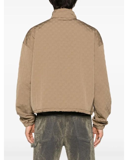 M I S B H V Natural Embossed-Logo Zip-Up Jacket for men