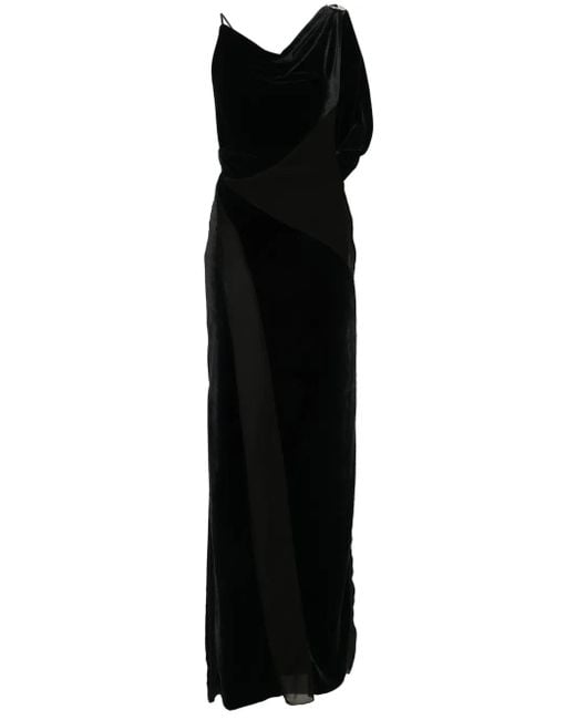 Coperni Black Logo-Plaque Panelled Maxi Dress