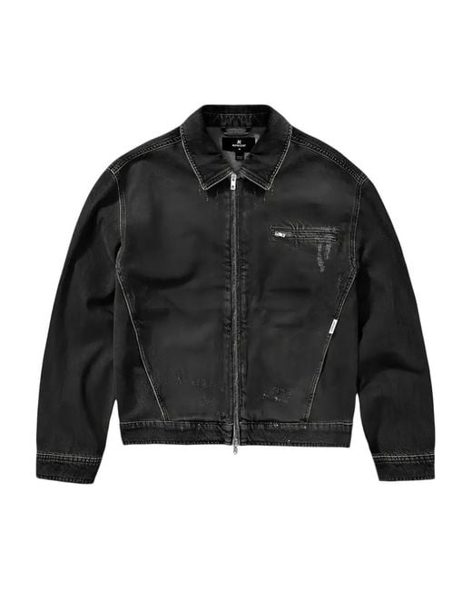 Distressed-effect denim jacket Represent de hombre de color Black