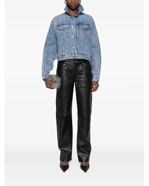 Alexander Wang Blue Logo-Embossed Denim Jacket
