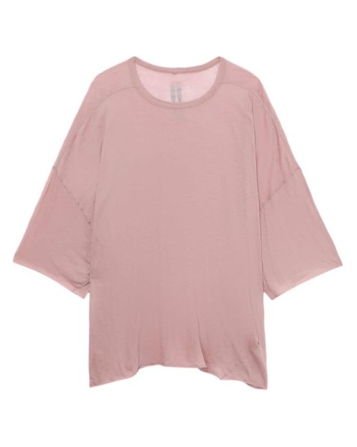 Rick Owens Pink Round-neck Cotton T-shirt for men