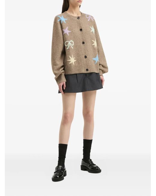 B+ AB Natural Star-Embellishment Cardigan