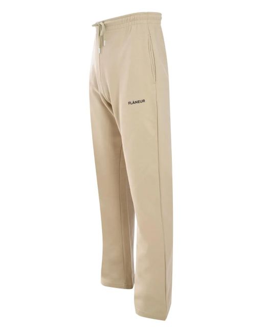 flâneur Natural Essential Logo-Print Track Pants for men