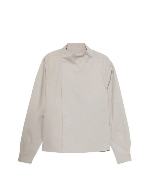 Rick Owens White Mock-Neck Jacket for men