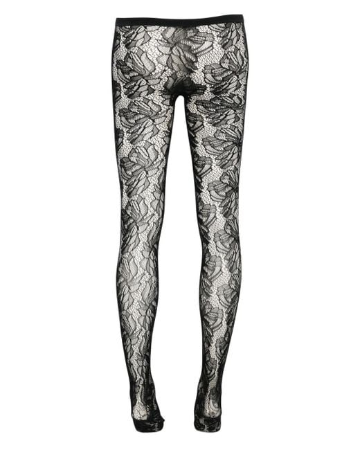 Isabel Marant Gray Floral Lace Tights