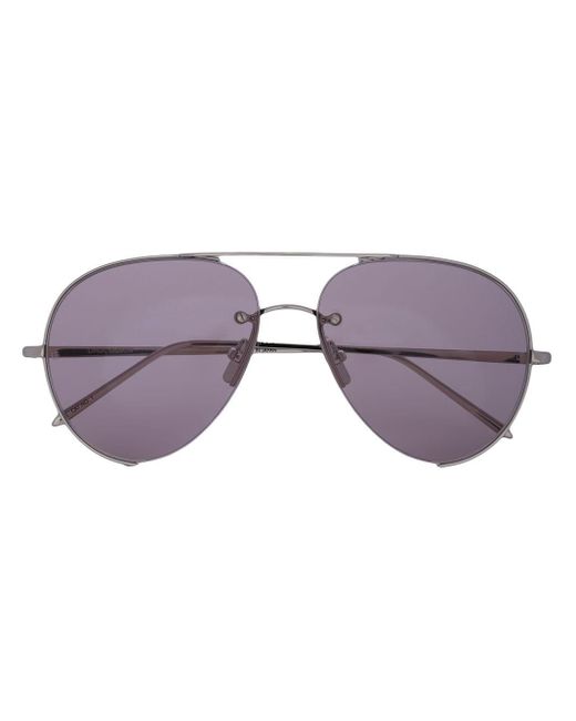 Linda Farrow Metallic Aviator Frame Sunglasses