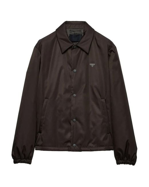 Prada Black Triangle-Logo Jacket for men