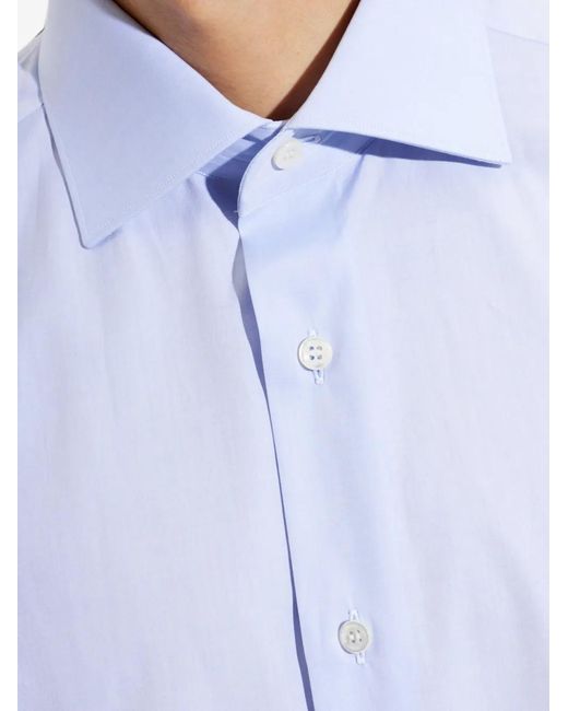 Brioni White Classic-Collar Long-Sleeved Shirt for men
