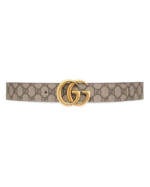Gucci Leer Riem Met GG-logo - Lyst