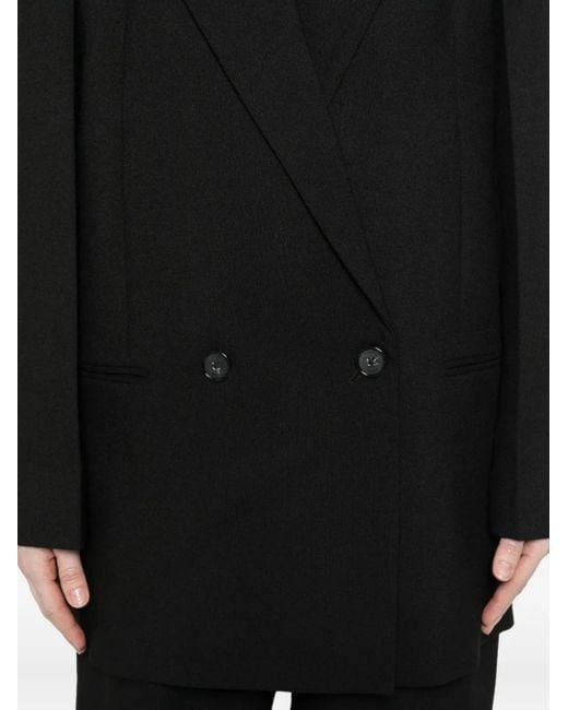 Totême Black Double-Breasted Shield Blazer
