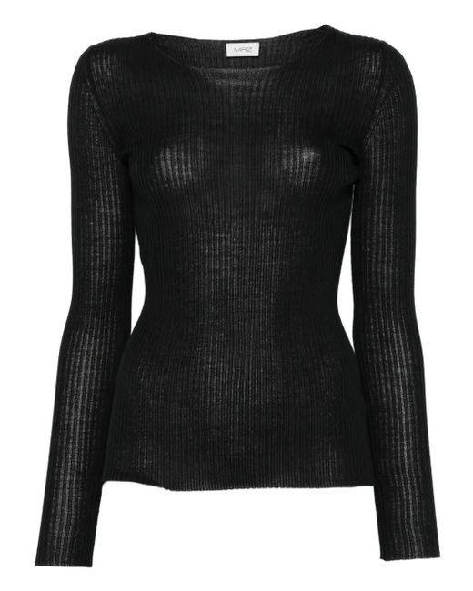 Top de canalé Mrz de color Black