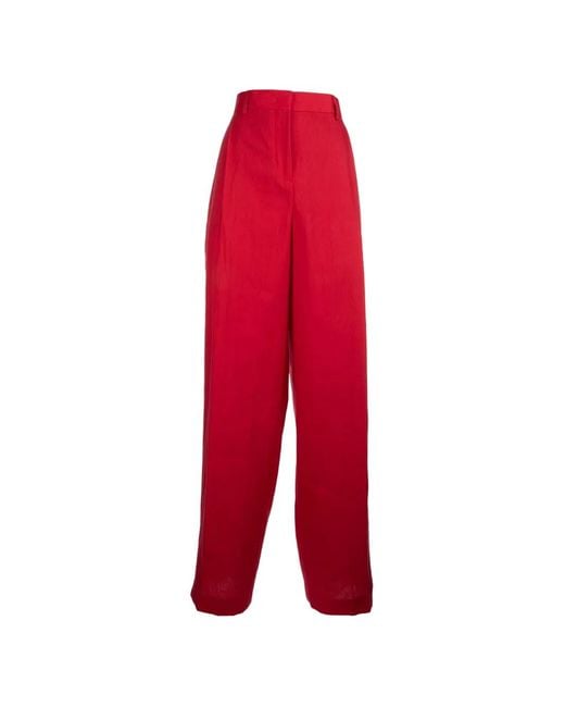 Paul Smith Red Wide-Leg Trousers