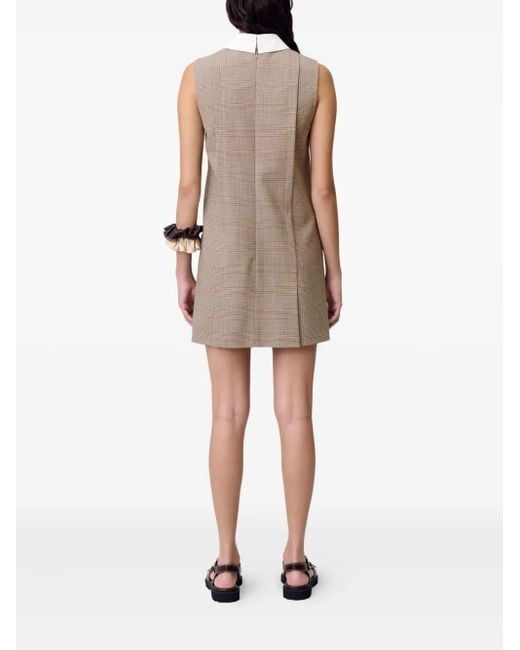 Claudie Pierlot チェック ミニドレス Natural
