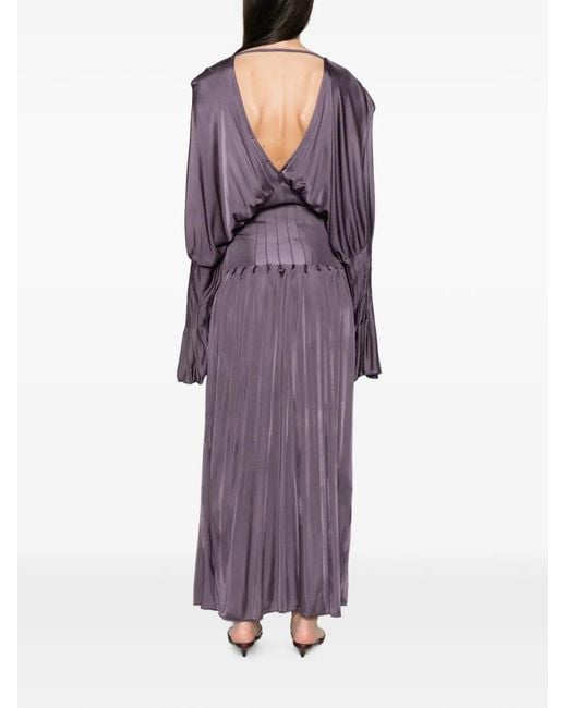 AYA MUSE Purple Luma Mazi V-Neck Maxi Dress