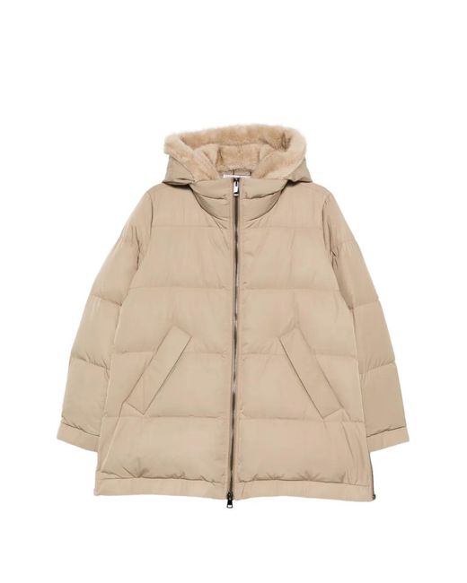 Lou Andrea Natural Hooded Zip-Fastening Coat