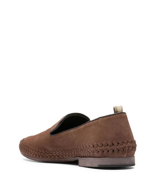 Officine Creative Brown Nazar 001 Woven-Detail Loafers for men