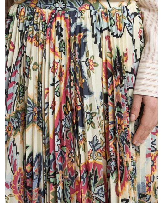Etro ペイズリー プリーツスカート Green