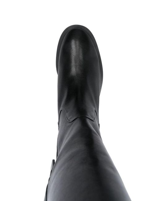 Stuart Weitzman Black Sadie Knee-lenght Leather Boots