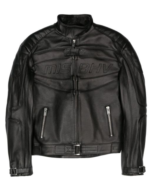 M I S B H V Black Fast Leather Jacket for men