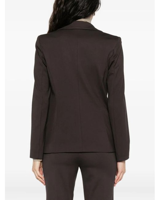 Marella Black Single-Button Notched-Lapel Blazer