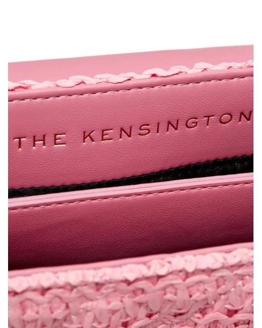 Kurt Geiger Pink Raffia Kensington Bag