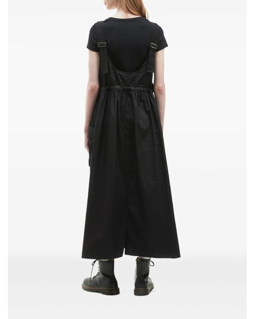 Musium Div. Black Logo-Patch Midi Dress