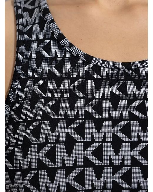 MICHAEL Michael Kors Black Logo-Print Racer-Back Top