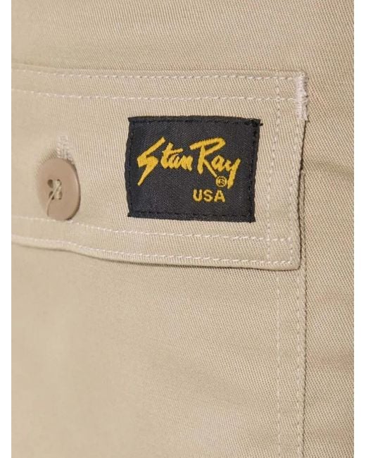 Stan Ray Natural Patch-Pockets Bermuda Shorts for men