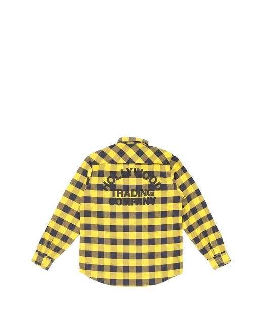 HTC Yellow Logo-Print Check-Pattern Shirt