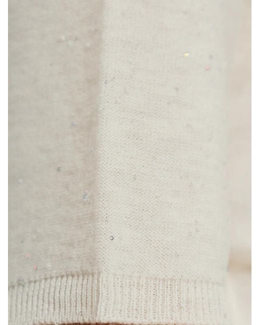 Fabiana Filippi White Sequin-Embellished Short-Sleeve T-Shirt