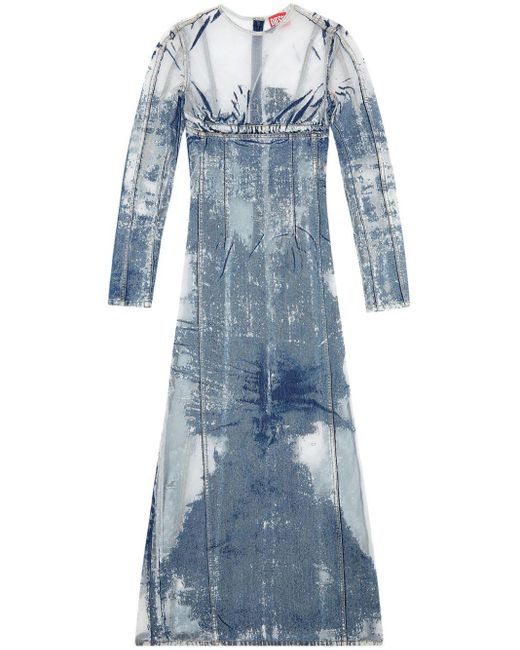DIESEL Blue De-nicolo-fsd Panelled Dress