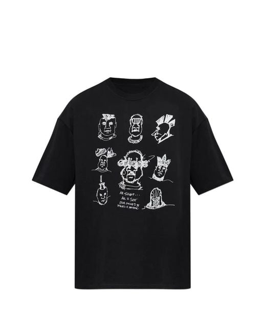 Adidas Black Graphic-Print T-Shirt for men