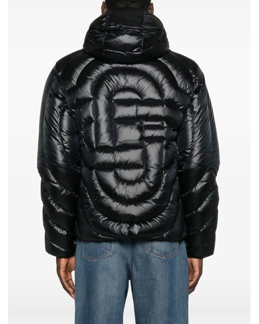 Casablanca Black Quilted Nylon Down Jacket With Monogram for men